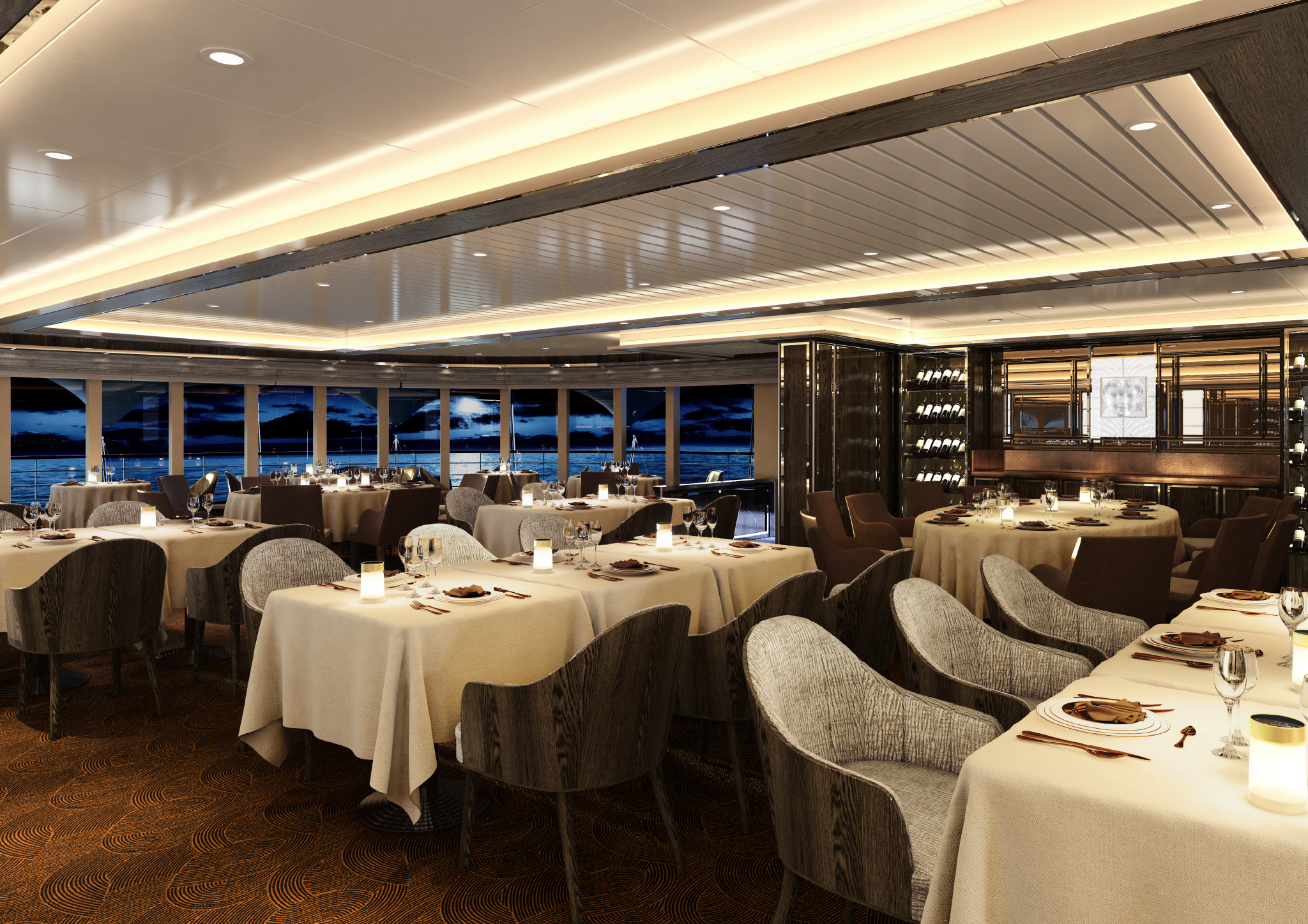 Silversea Silver Moon LaDame Restaurant Seating