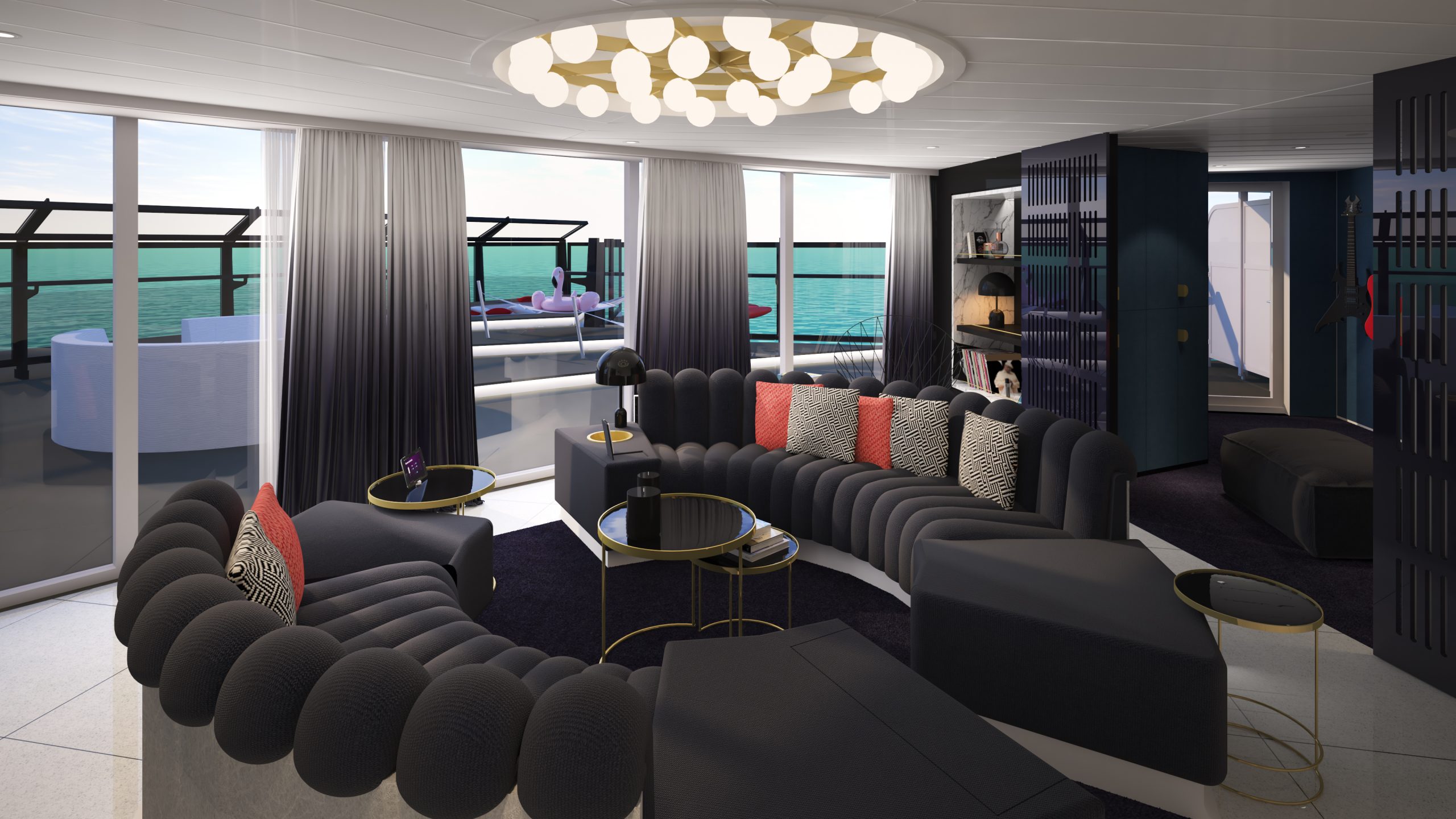 Virgin Voyages Scarlet lady Suite Daytime