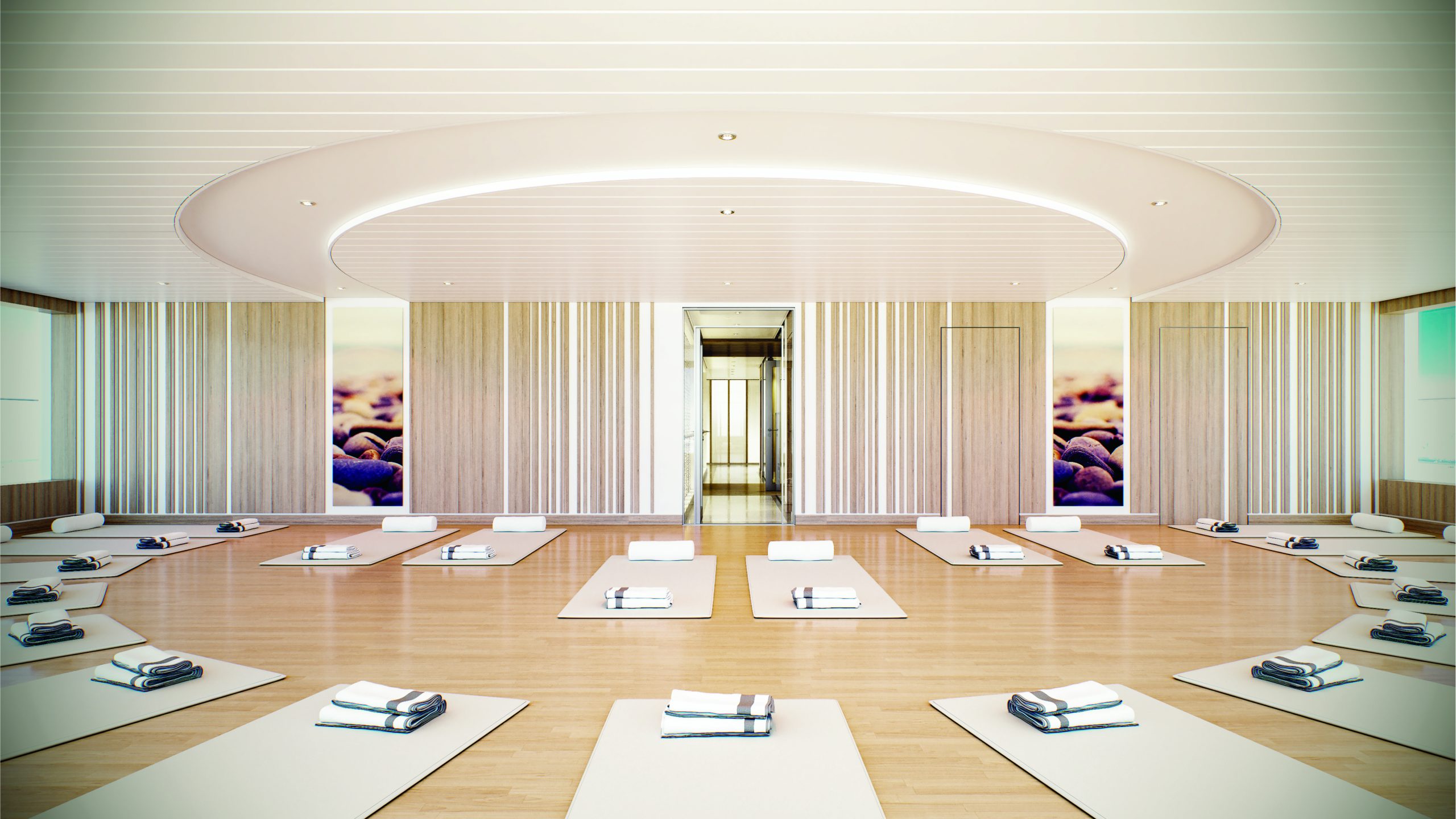 Lindblad Expeditions National Geographic Endurance cruise ship yoga room.