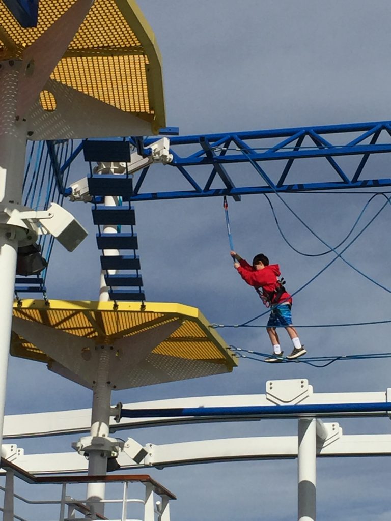 Carnival Cruises Panorama cruise ship ropes course