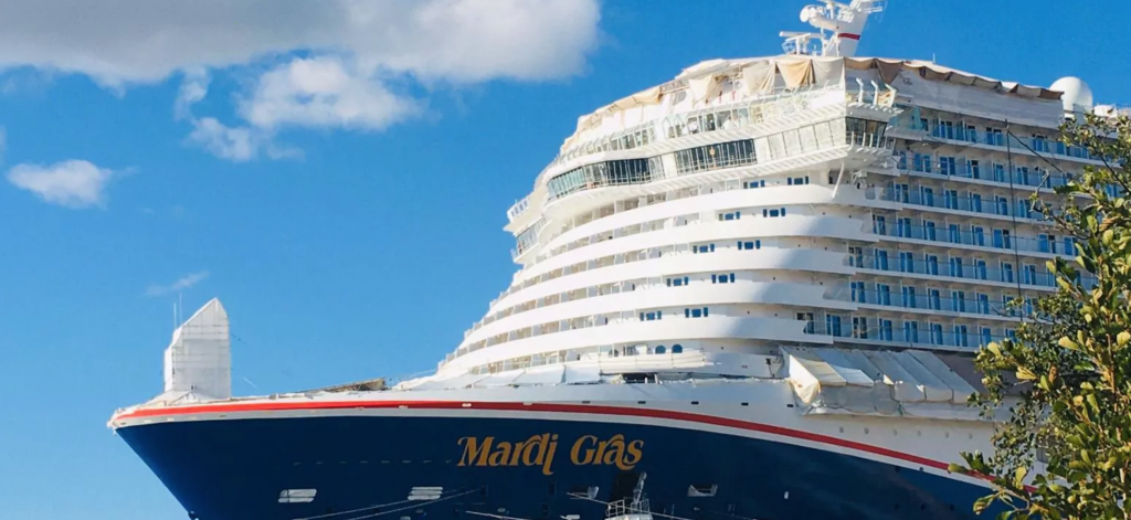 Carnival Cruises Mardi Gras exterior bow