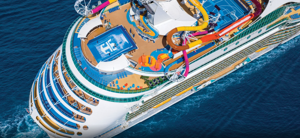 Royal Caribbean Volunteers of the Seas cruise ship aerial photo