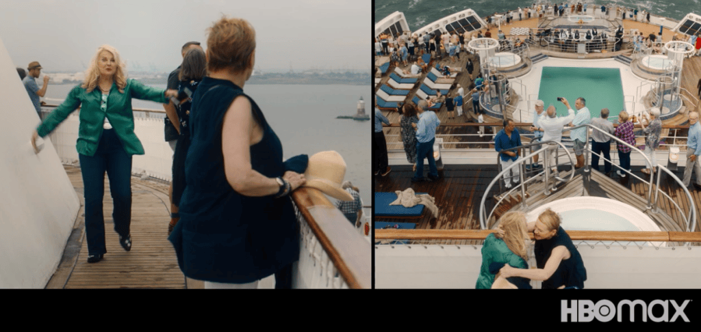 Cunard cruise line queen mary 2 HBO Movie Let Them All Talk swimming pool deck