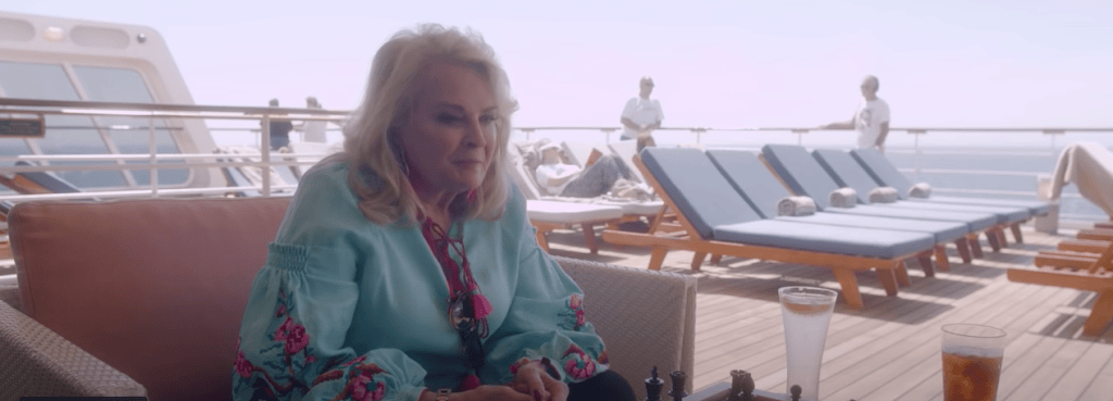 Cunard Queen Mary 2 HBO Movie Let Them All Talk on deck