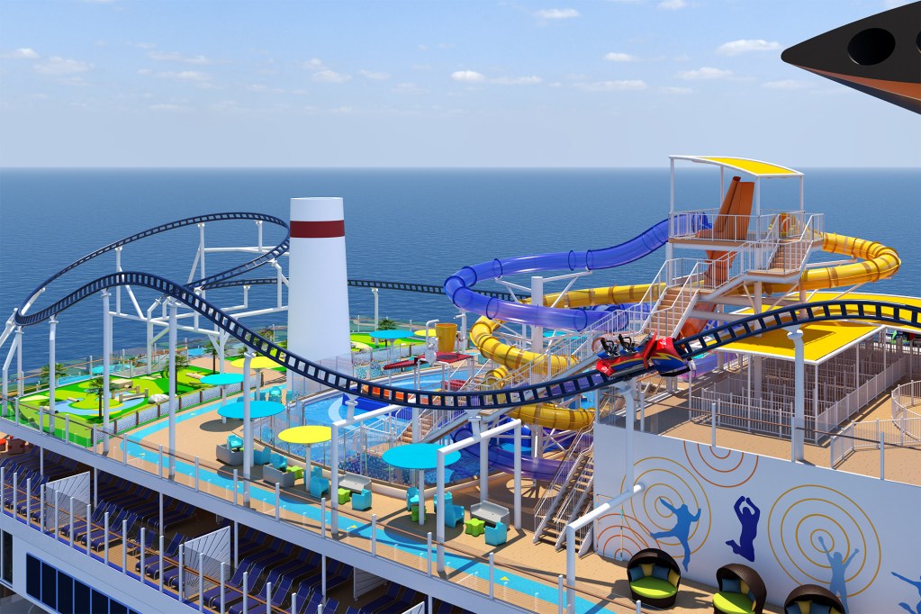 Carnival cruises bolt roller coaster celebration cruise ship