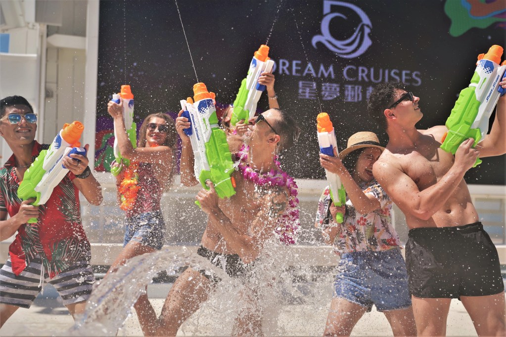 Water Gun Games on World Dream cruise ship