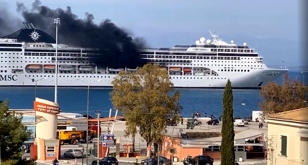 Update on fire on MSC Cruises Lirica cruise ship in Corfu, Greece