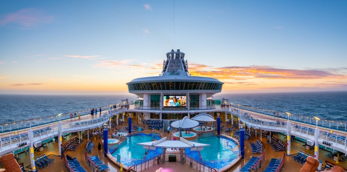 Royal Caribbean Explorer of the Seas pool deck night