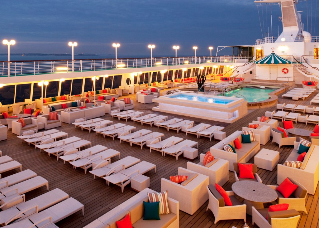 Crystal Cruises Symphony pool deck evening