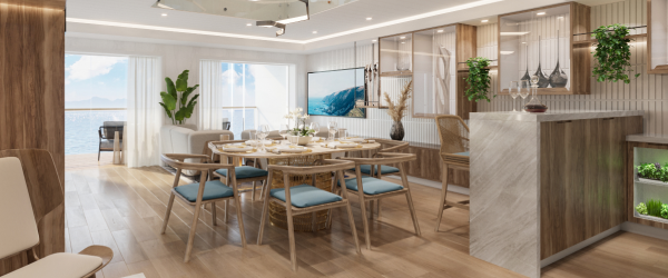 Storylines Narraative cruise ship cabin dining area 