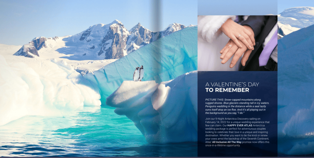 Atlas Ocean Voyages wedding package Valentines Day 2022