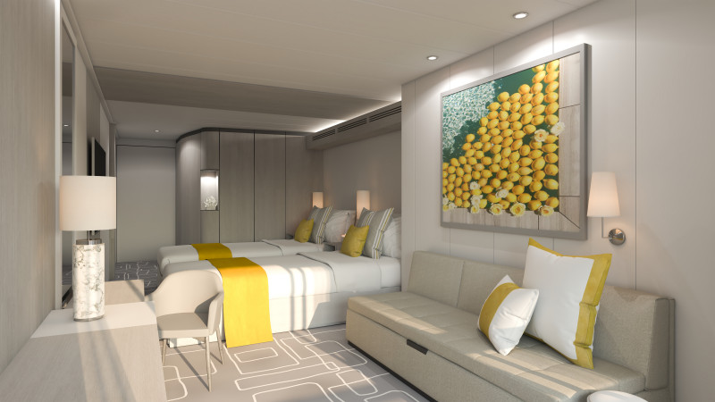 Celebrity Cruise Beyond stateroom yellow