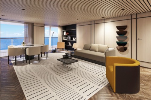 norwegian cruise line prima norwegianprima thehaven premier owner suite with large balcony livingroom rendering