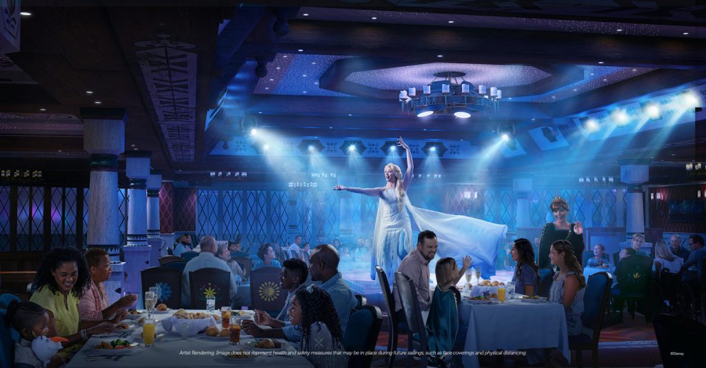 Disney Cruise Line Wish cruise ship dining Arendelle A Frozen dining experience