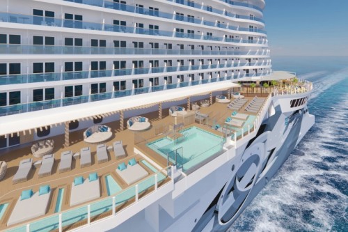 Norwegian cruise line prima norwegianprima oceanboulevard infinitybeach wideview rendering