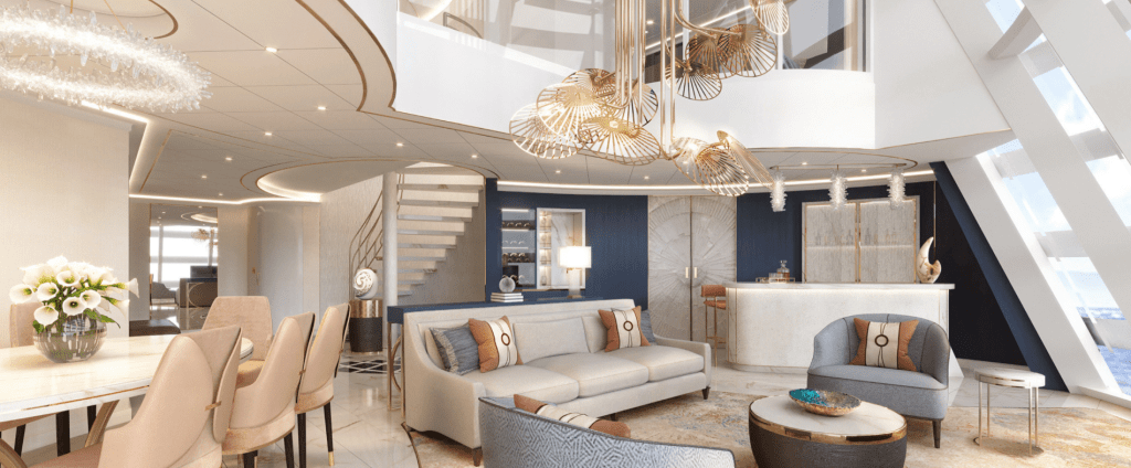 Disney Cruise Line Disney Wish Tower suite in funnel