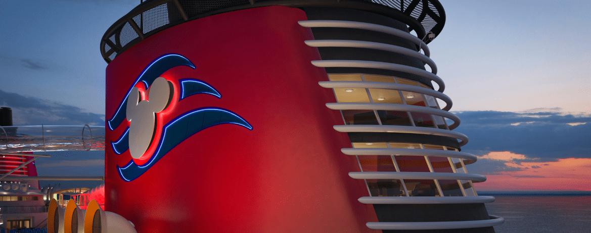 Disney Cruise Line Wish cruise ship features a suite in the funnel