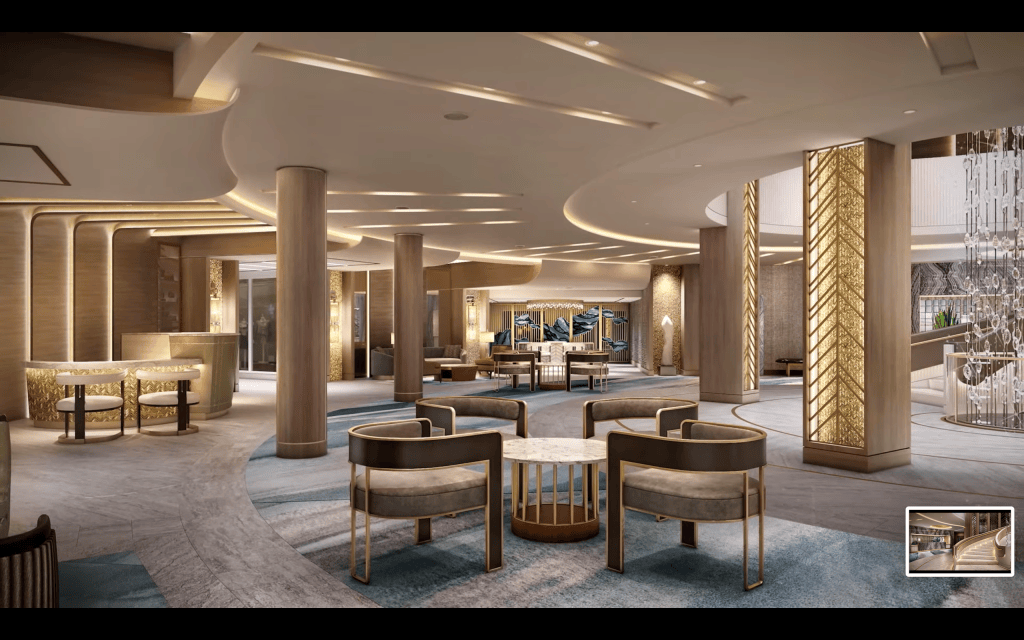 Oceania Cruises Vista cruise ship atrium lounge
