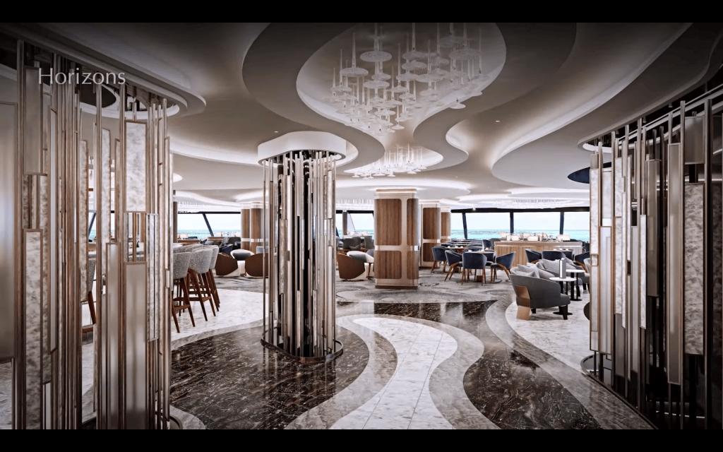 Oceania Cruises Vista cruise ship marble floor