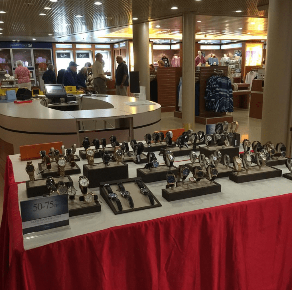 duty-free shopping watches in shops