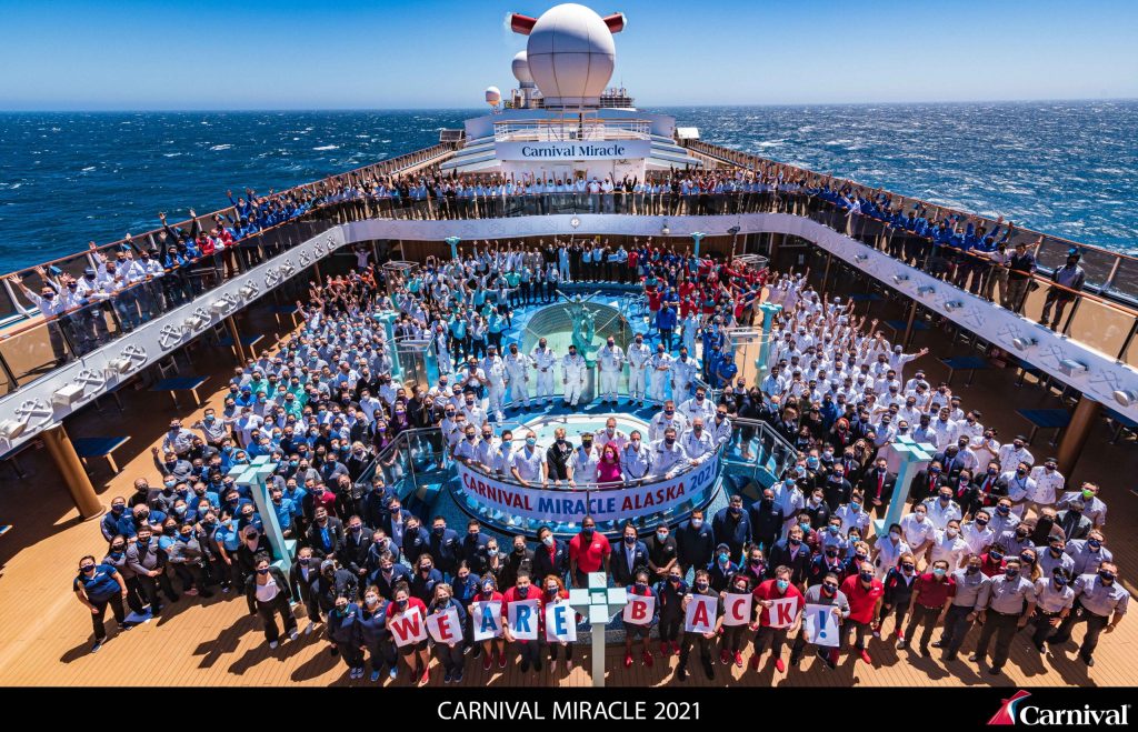 CArnival Miracle crew on board Alaska cruise