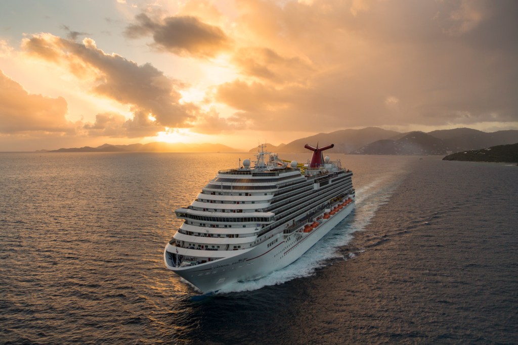 carnival breeze at sunset