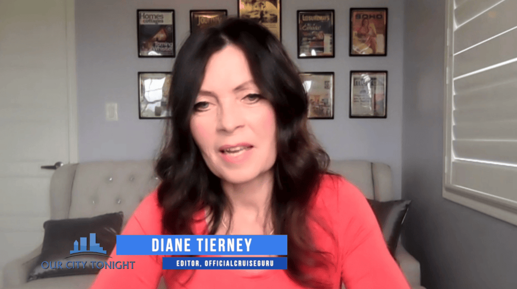 Cruiseguru Diane on Our City Tonight TV discussing the cruise comeback