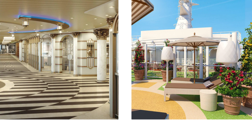 Costs Cruises Firenze hallway and outdoor loungers
