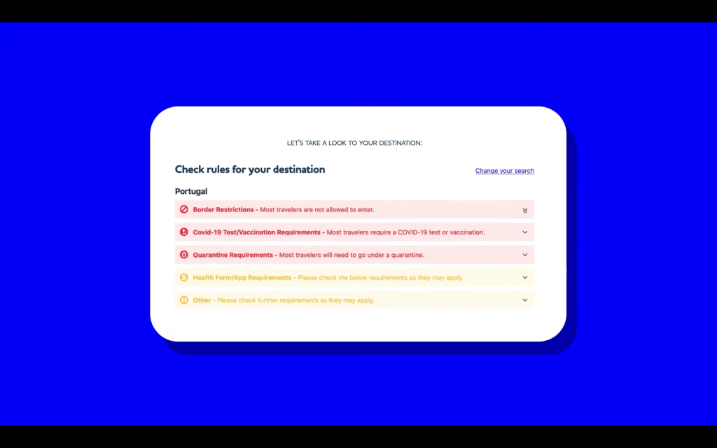 iata tool for countries travel requirements