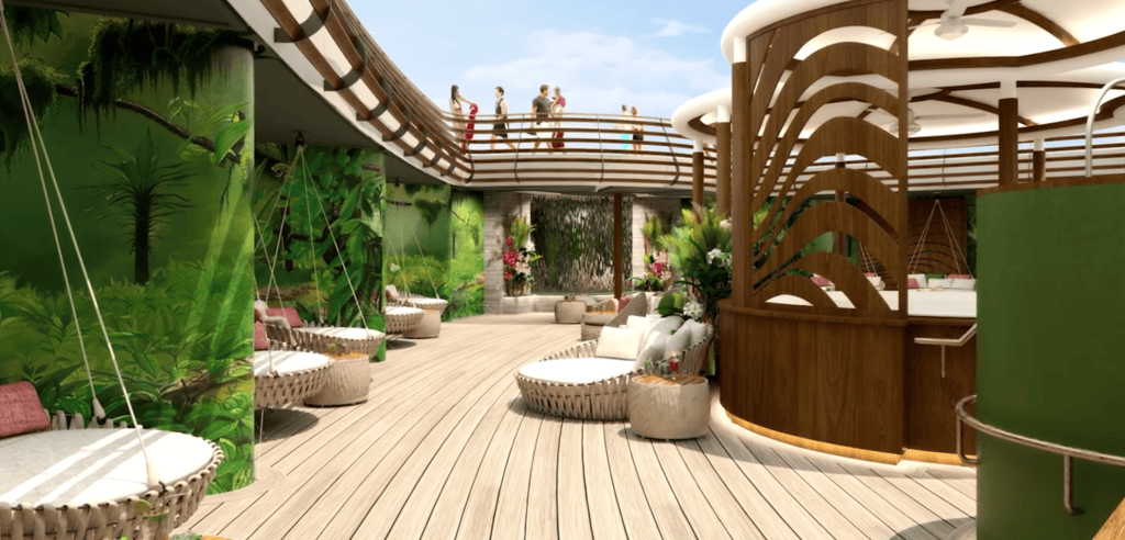 Disney Cruise Line Disney Wish outdoor lounge area