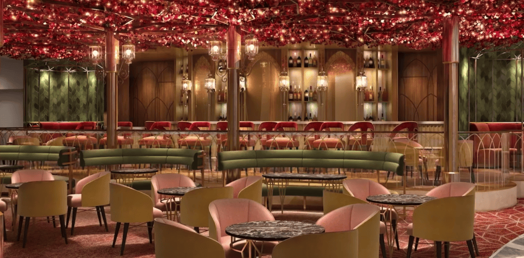 Disney Cruise Line Disney Wish bar red lights