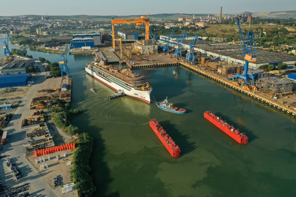 Viking Cruises Polaris ship float out for antarctica and arctic expeditions