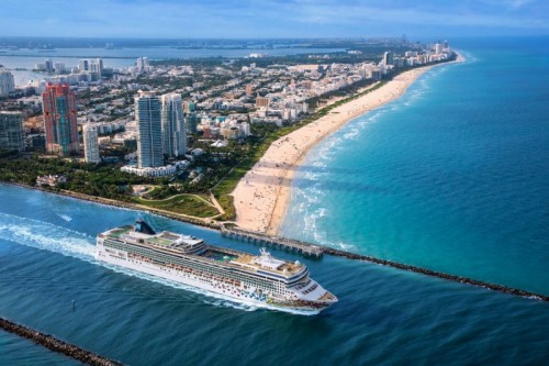Norwegian Cruise Line Gem sails from Miami NCL new port terminal