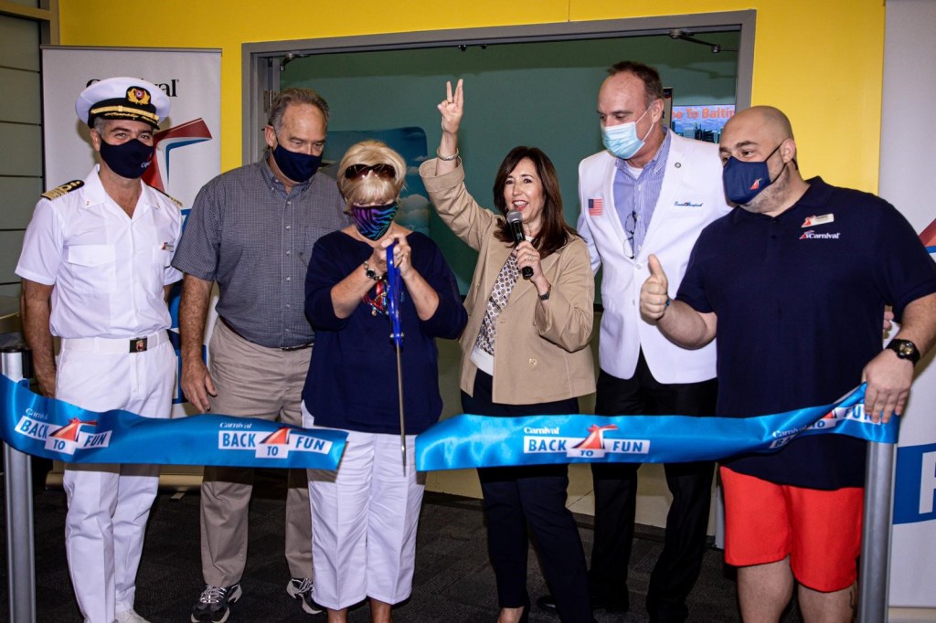 Carnival Pride ribbon cutting