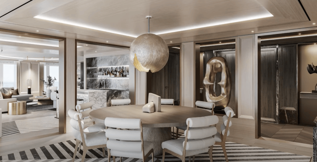 Regent Seven Seas Grandeur Regent suite dinign table
