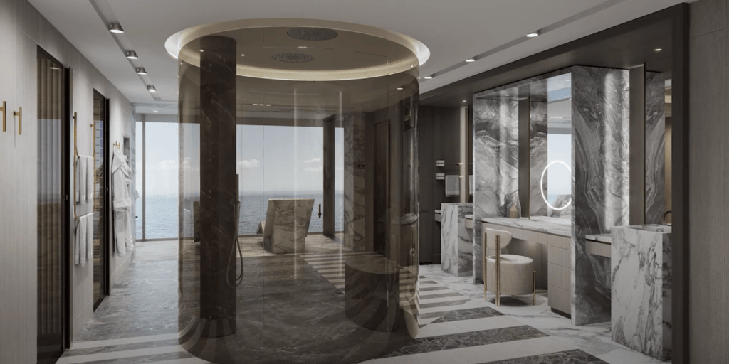Regent Seven Seas Grandeur Regent suite showerstall bathroom
