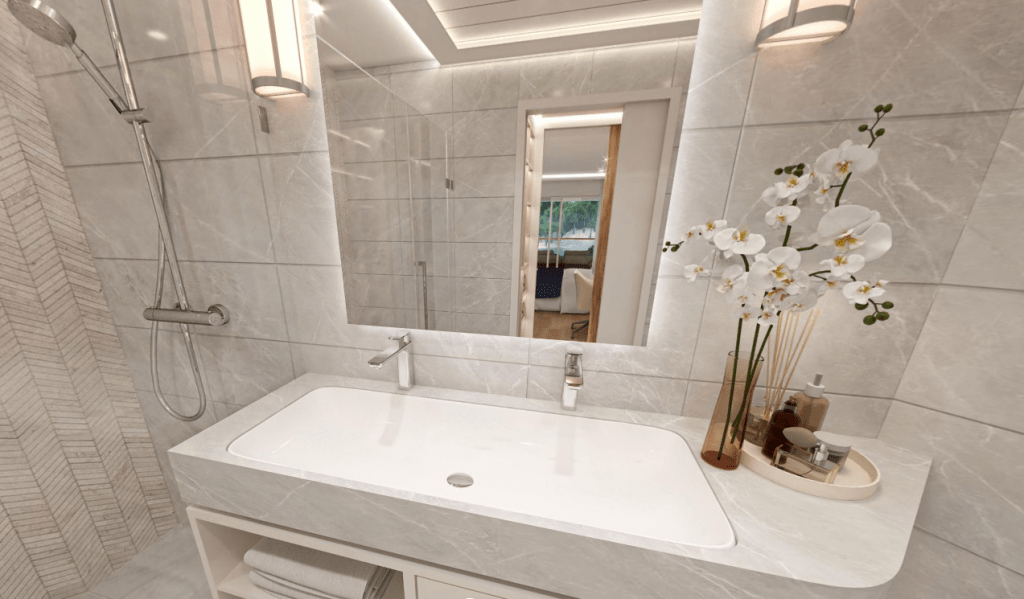 Storylines cruise ship you can live on suite RU4.3 bathroom
