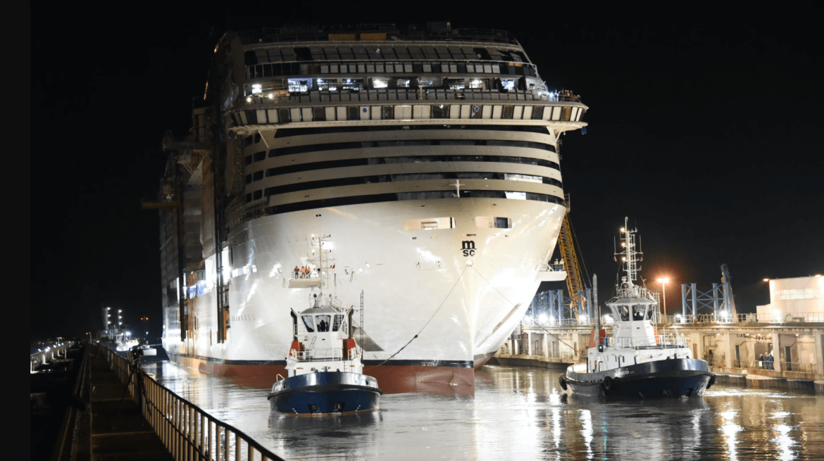 MSC Cruises celebrates float out of World Europa ship and coin ceremony for Euribia