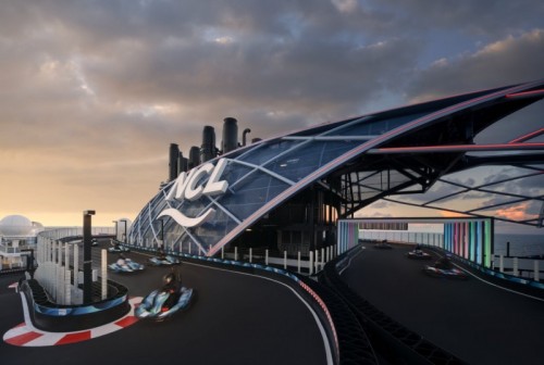 Norwegian cruise line speedway go-kart racetrack