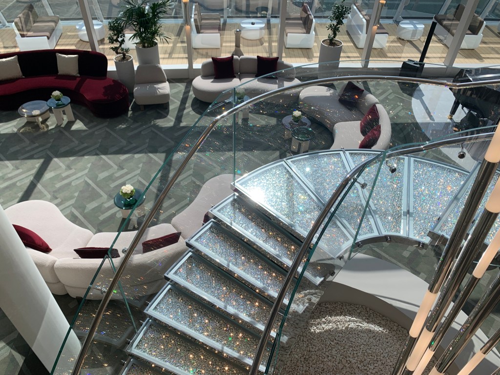 MSC World Europa Yacht Club Top Sail Lounge Staircase