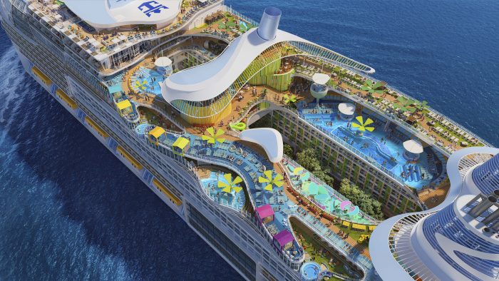 Royal Caribbean Icon of the seas Pool aerial