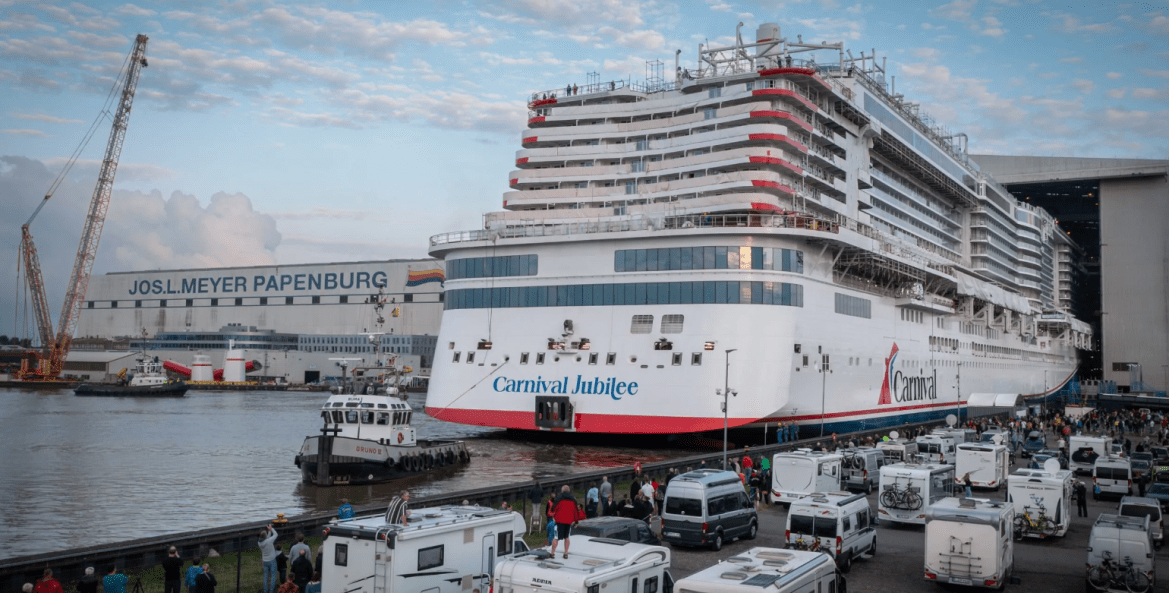 Carnival Cruise Line’s new ship Carnival Jubilee floated out