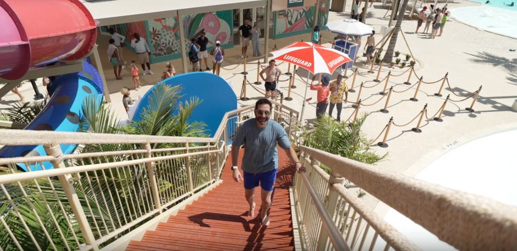 Carnival Cruises Celebration Key waterslide staircase