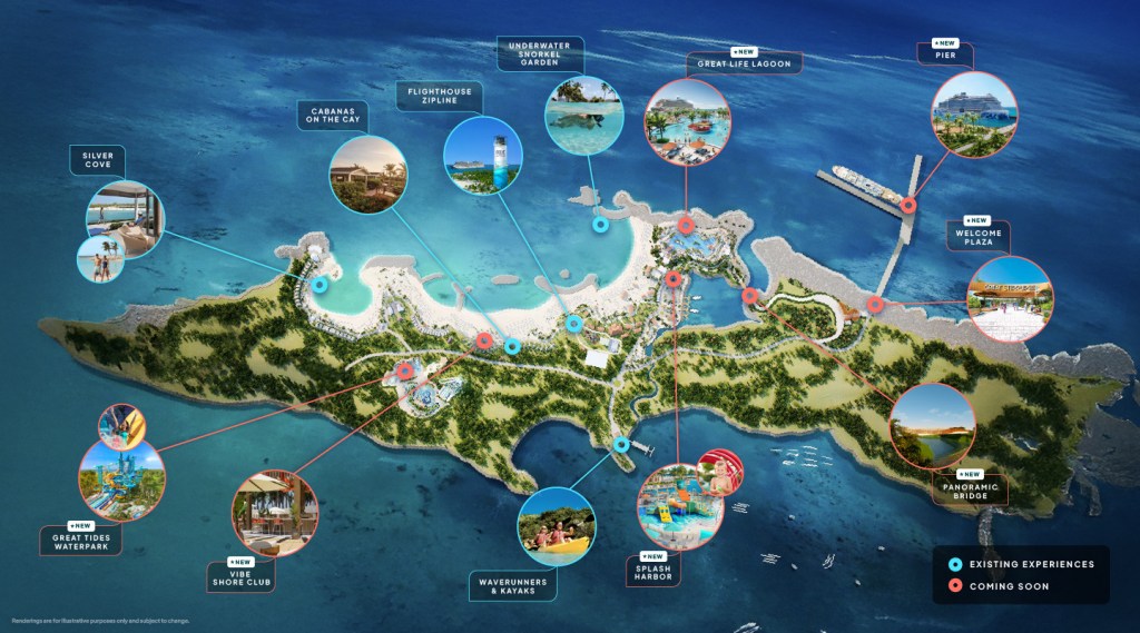 norwegian cruise line great stirrup cay map