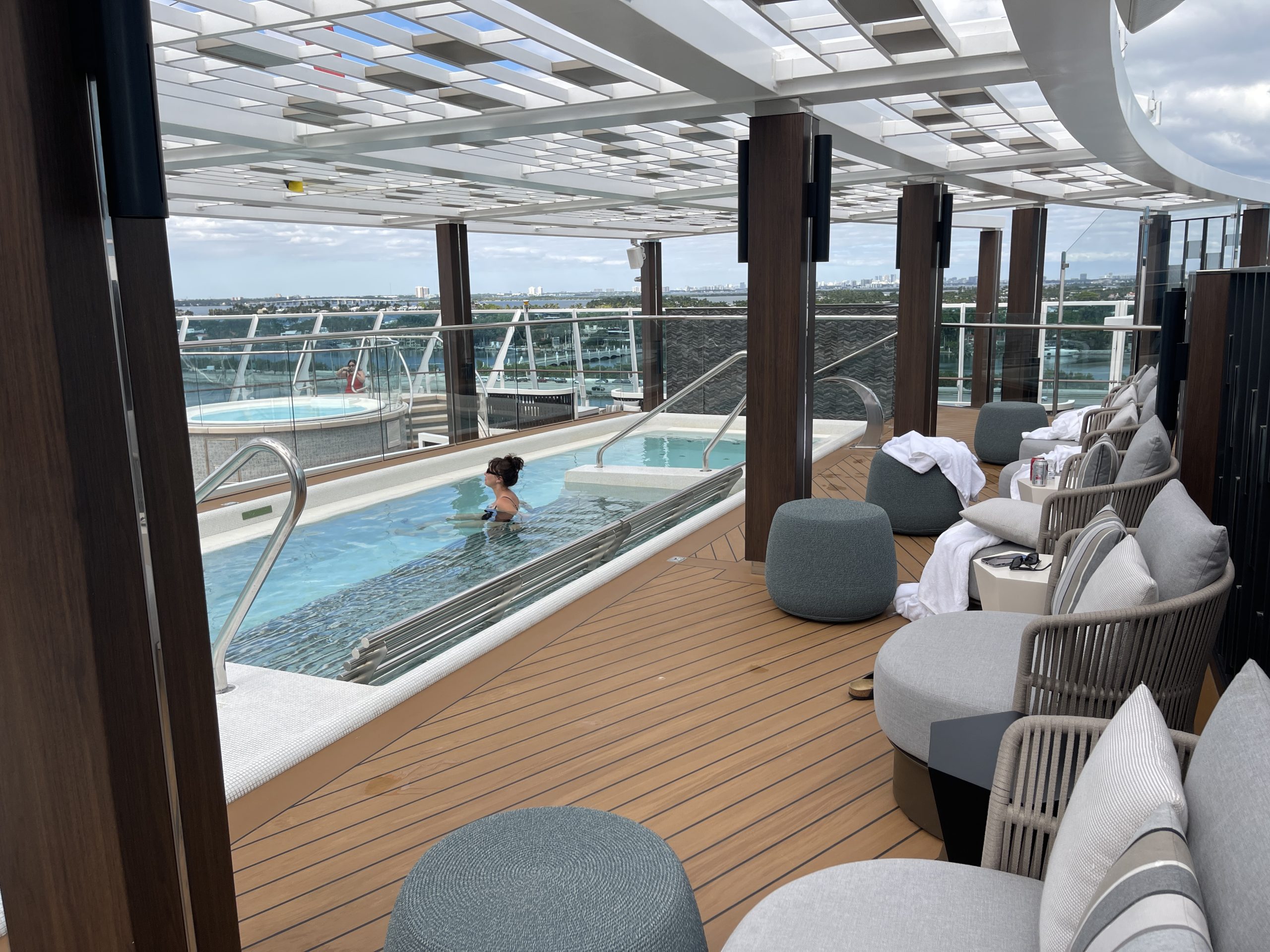 Oceania Allura aft pool hot tubs